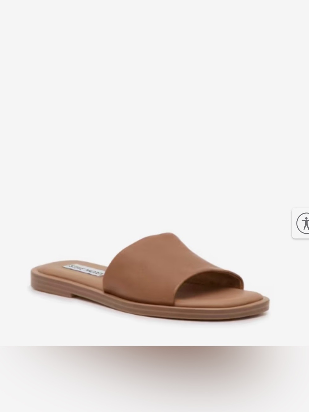 Steve Madden Karolyn Open Slide Sandal brown leather 10